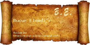 Bucur Elemér névjegykártya
