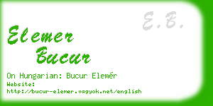 elemer bucur business card